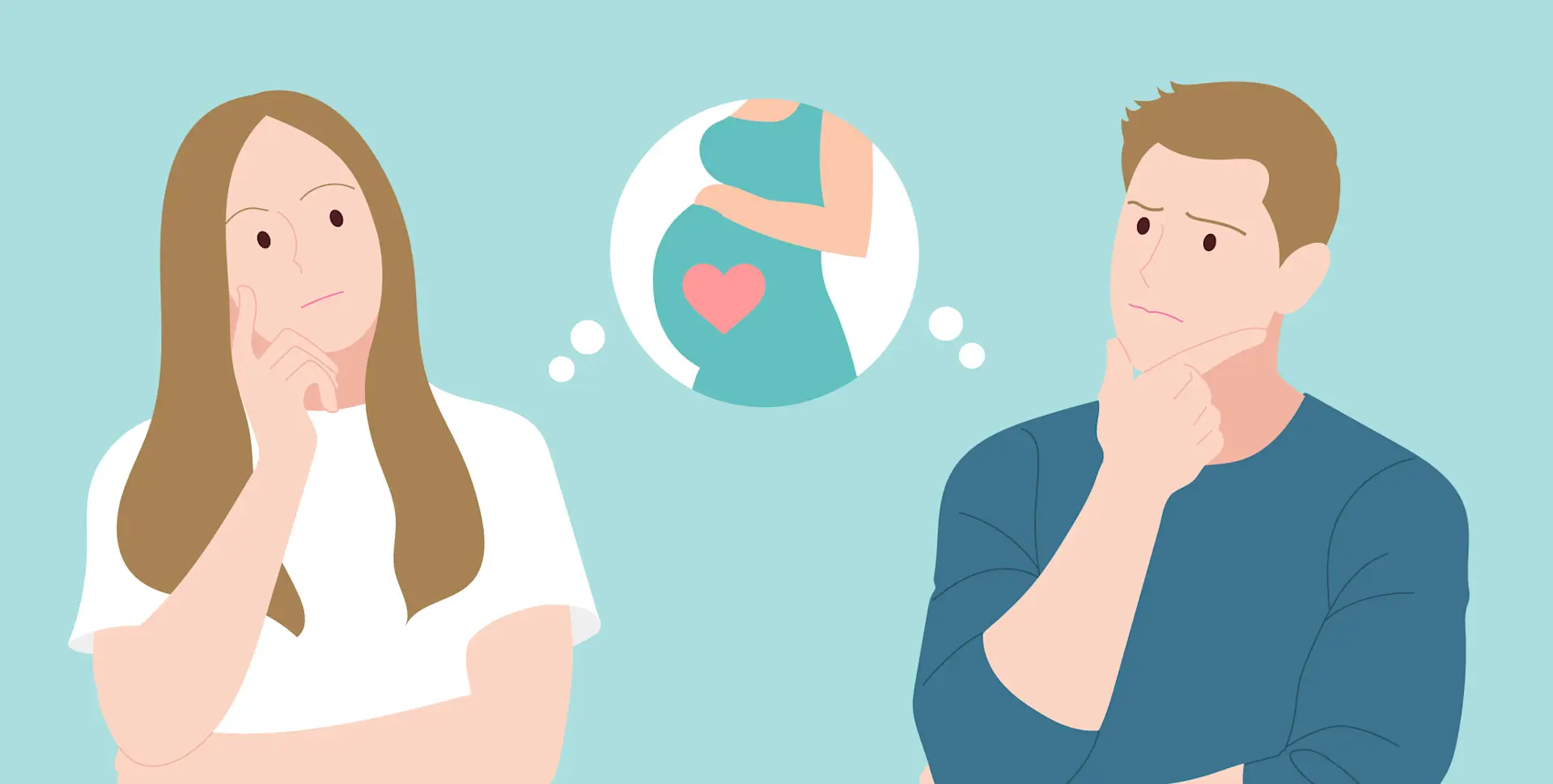 Illustration of a couple planning to conceive together